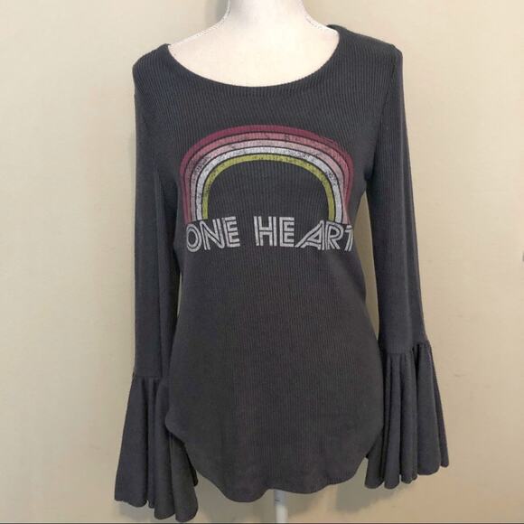 Chaser One Heart Bell Sleeve Top - Picture 2 of 5